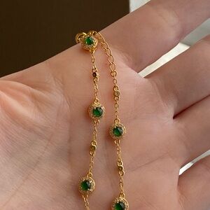 Jadeite S925 Gold-Plated Adjustable Bracelet